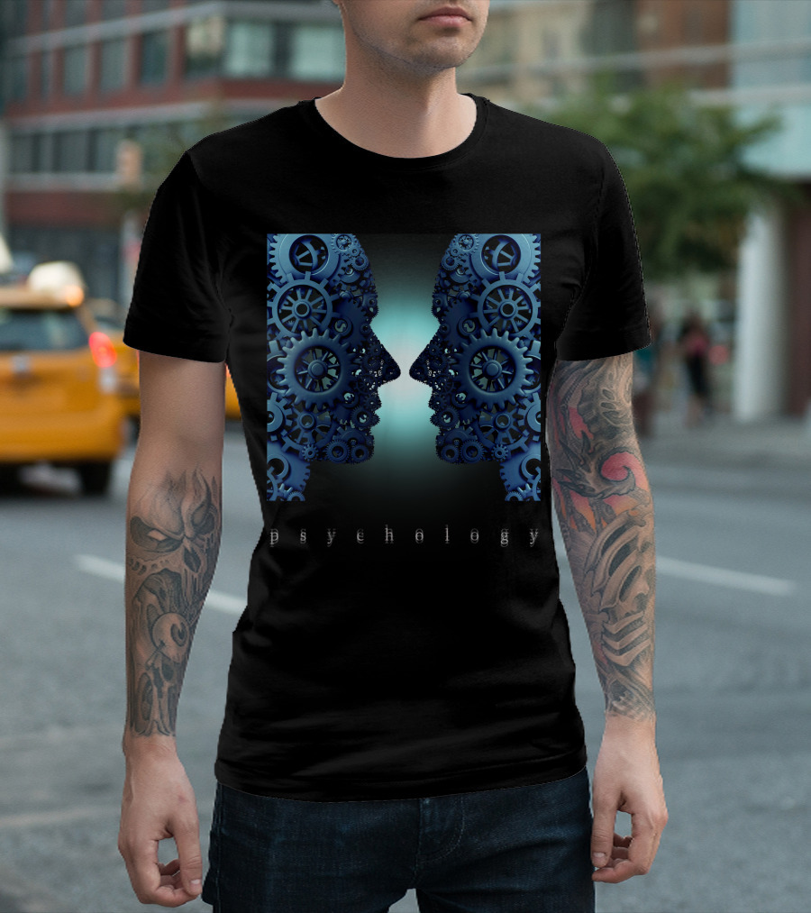 Psychology Human Mind Gears Faces T-Shirt