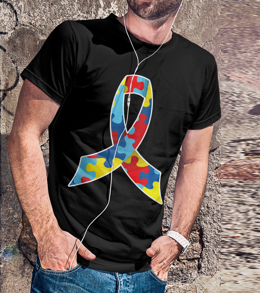 Puzzle Ribbon Autism Awareness Advocacy T-Shirt