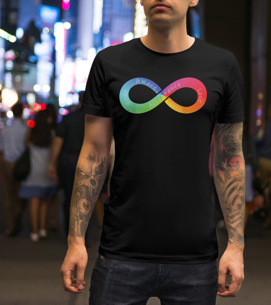 Rainbow Infinity Pride Autism Awareness Acceptance Love T-Shirt