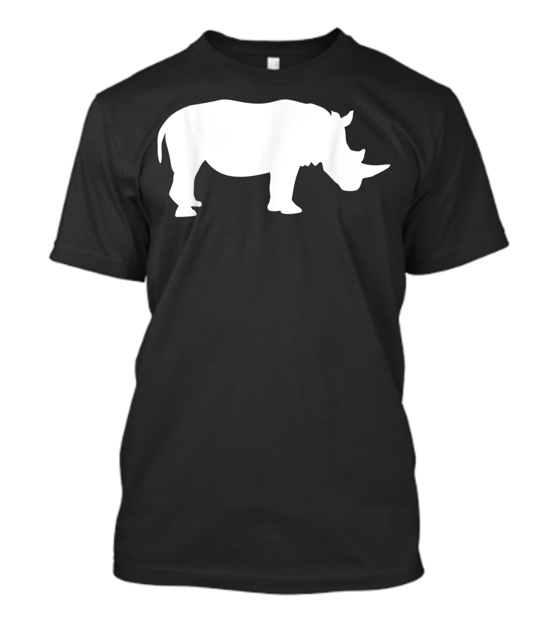 Rhino With Horn Silhouette White T-Shirt