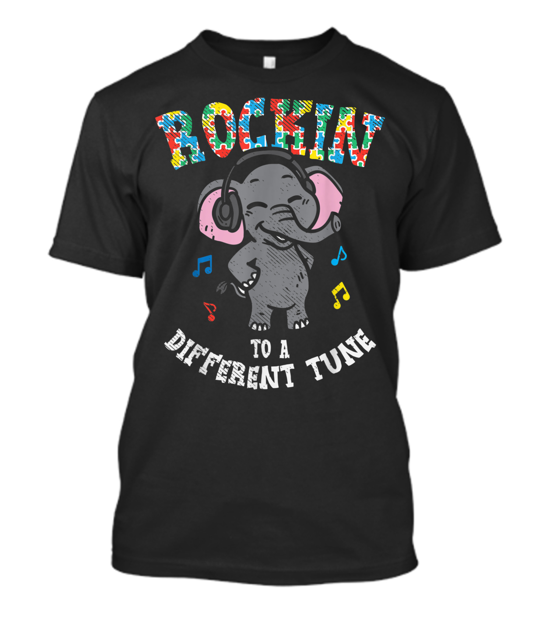 Rockin To A Different Tune Elephant Dance Autism Kid Boy Girl T-Shirt