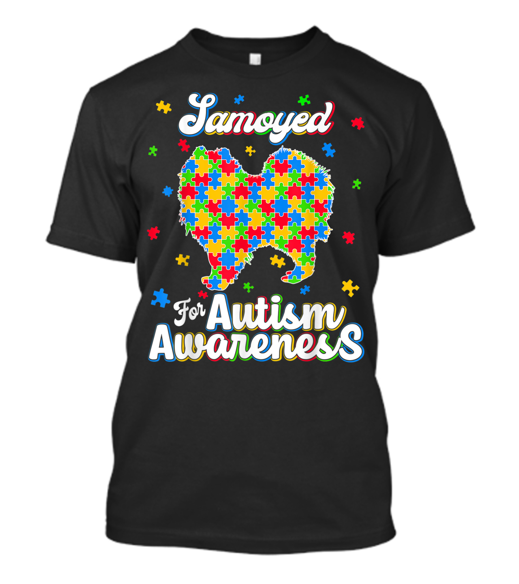 Samoyed For Autism Awareness Dog Dad T-Shirt