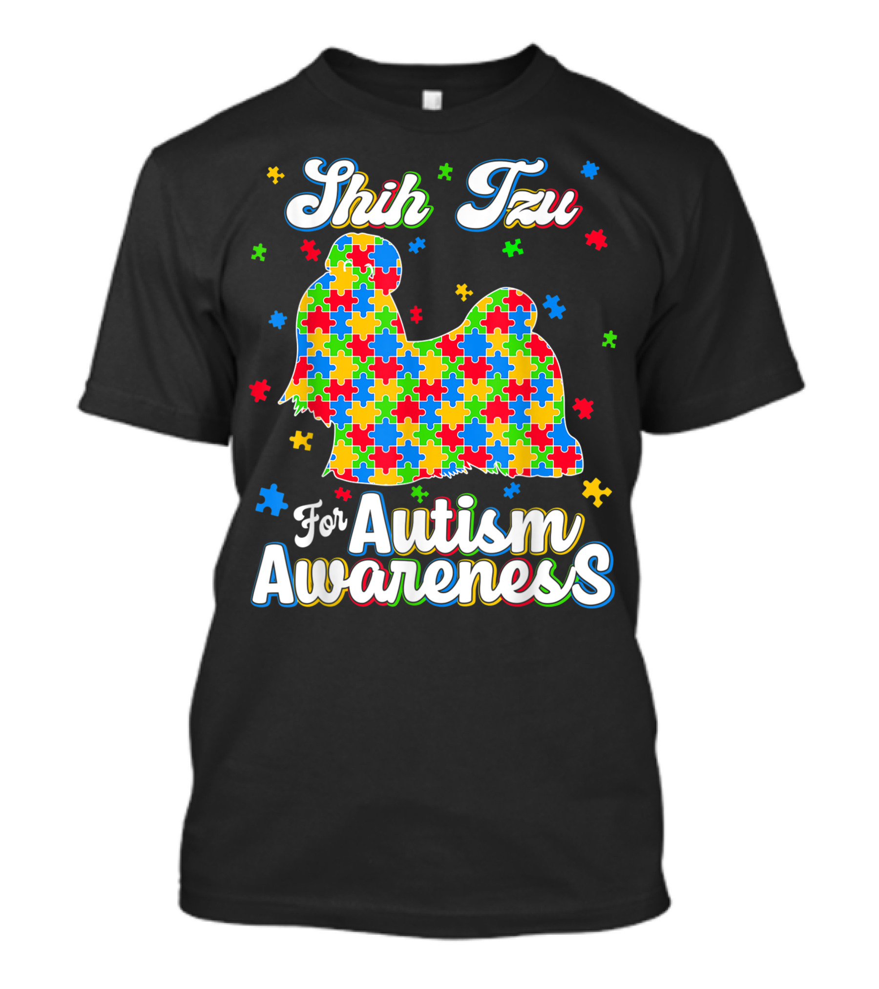 Shih Tzu For Autism Awareness Dog Dad T-Shirt