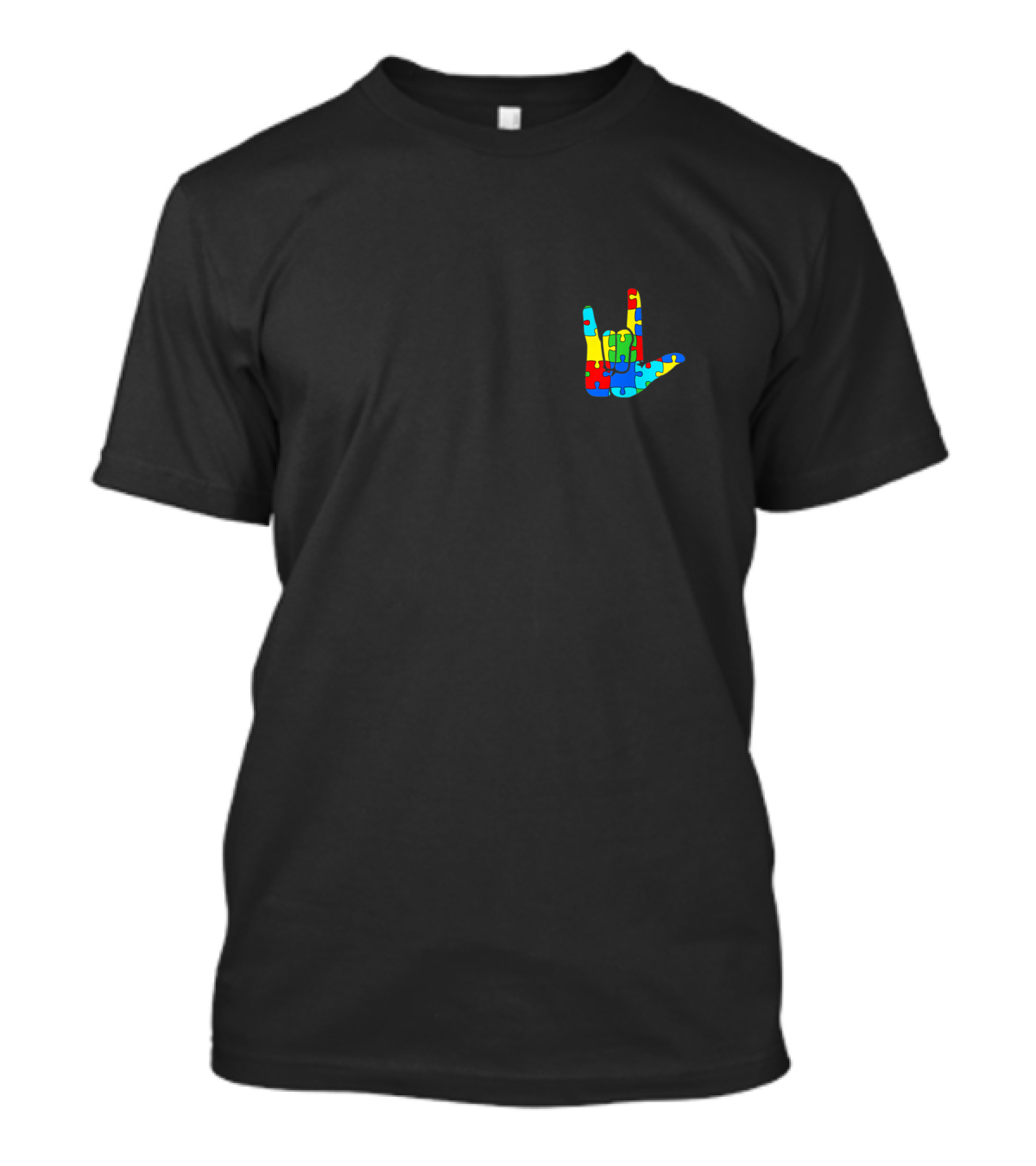 Sign Language Love Puzzle Autism Awareness T-Shirt