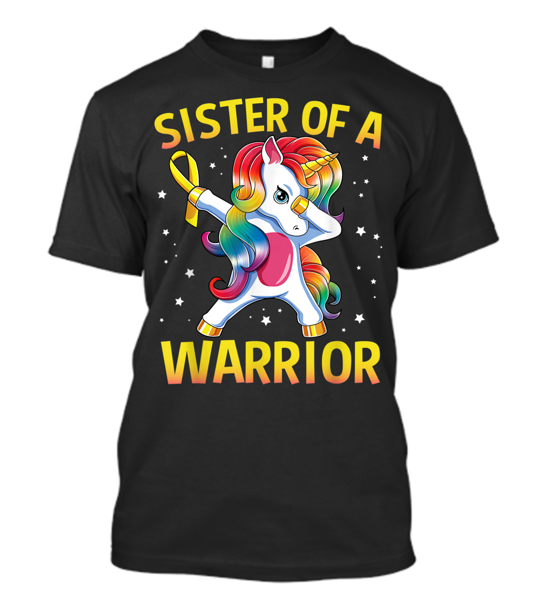 Sister Of A Warrior Unicorn Childhood Cancer Awareness T-Shirt