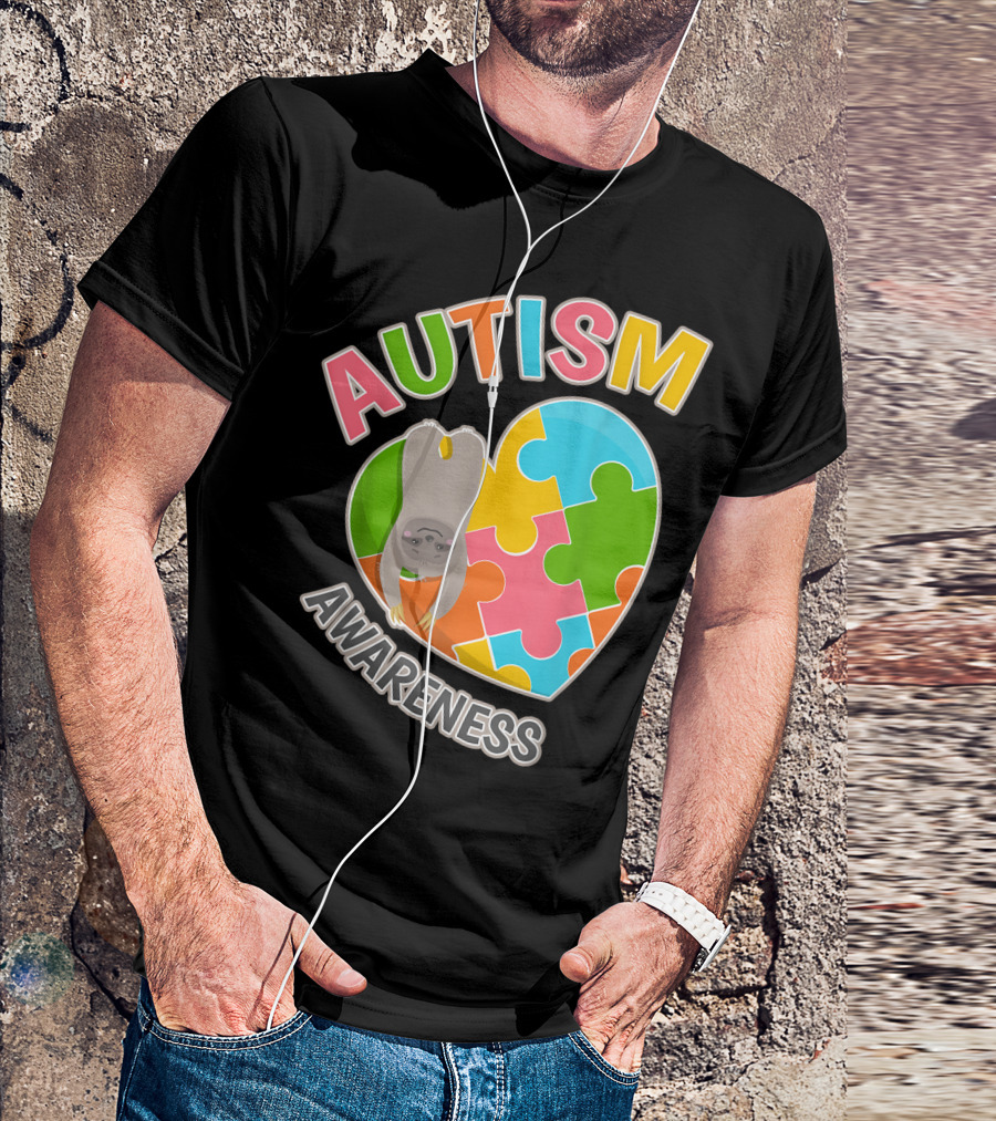 Autism Awareness Sloth Heart Puzzle Women Boy Girl Kid T-Shirt