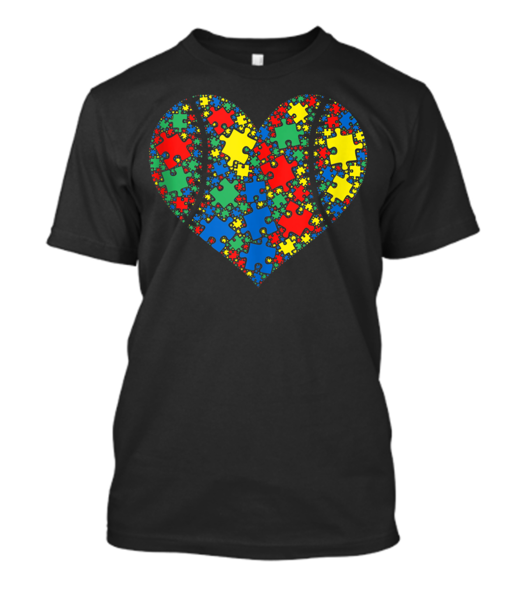 Softball Heart Autism Puzzle Autism Awareness T-Shirt