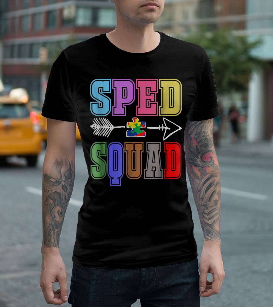SPED Squad Autism Arrow Puzzle Teacher and Assistant T-Shirt