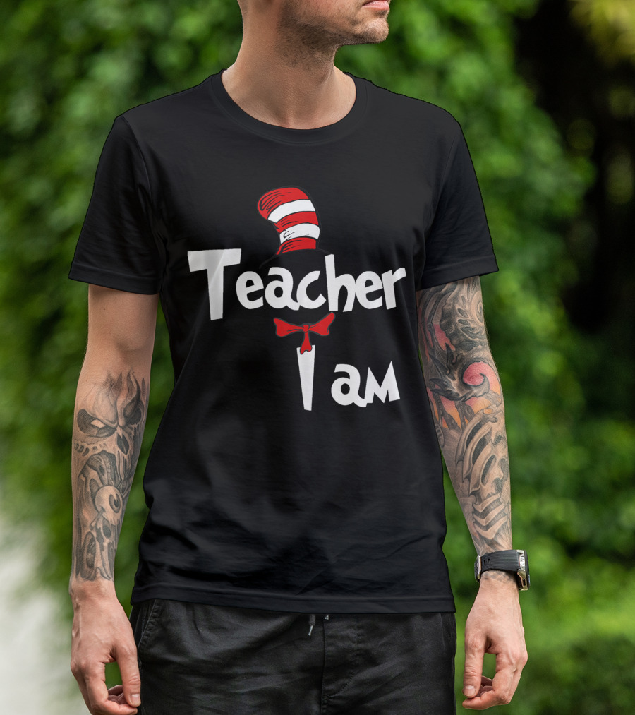 Teacher I Am Teaching Is My Thing Dr. Seuss Hat And Bow Tie T-Shirt