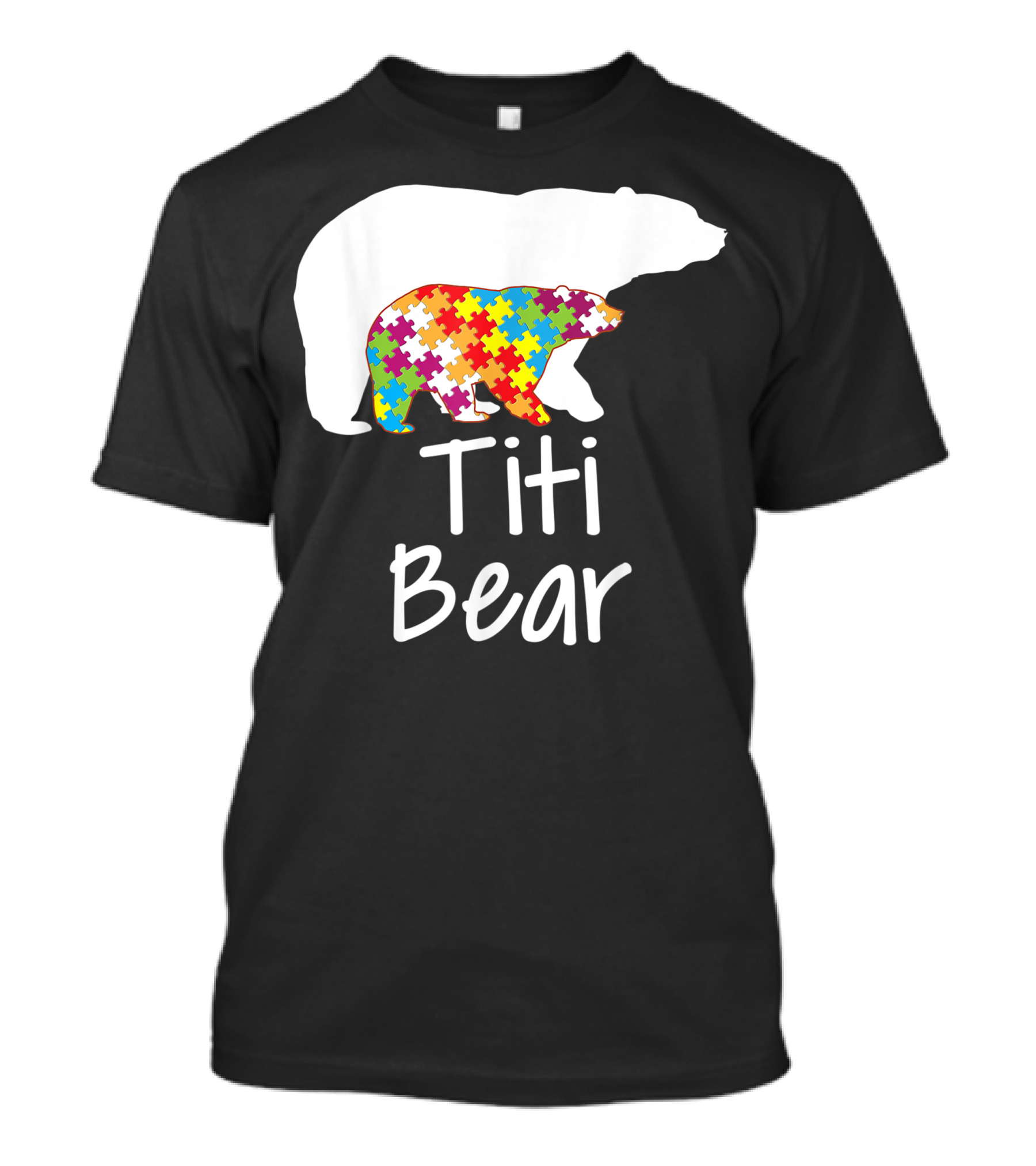 Titi Bear Autism Awareness Rainbow Puzzle T-Shirt