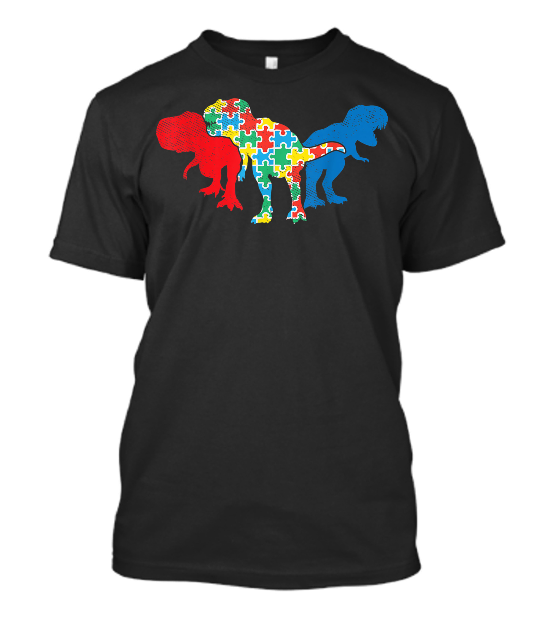 T Rex Dinosaurs Puzzle Dino Autism Awareness ASL Girls T-Shirt
