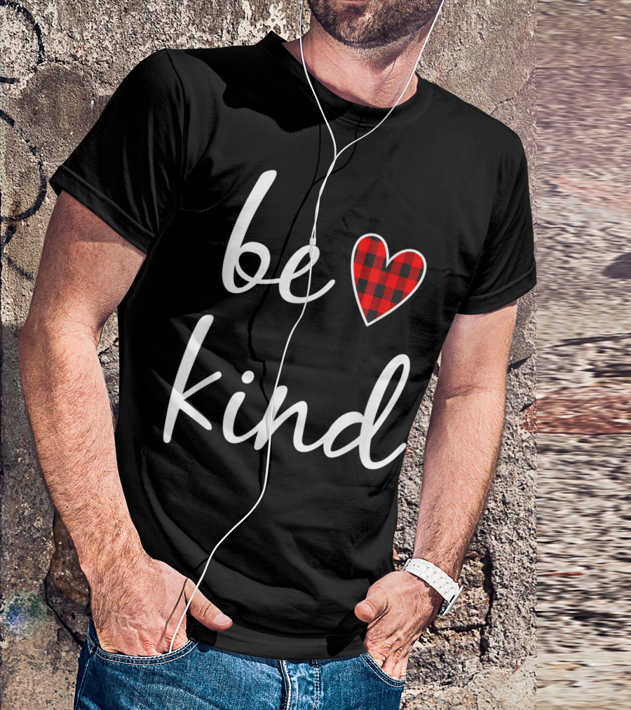 Unity Day Be Kind Plaid Heart Anti Bullying T-Shirt