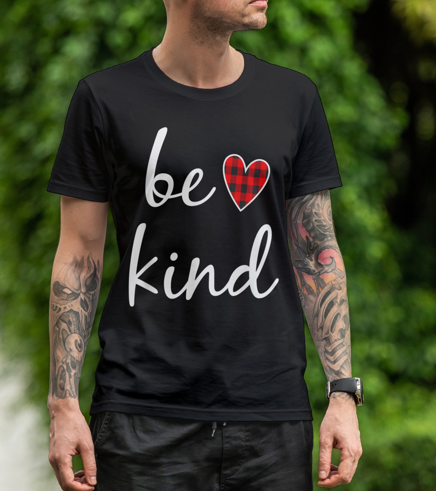 Unity Day Be Kind Plaid Heart Anti Bullying T-Shirt
