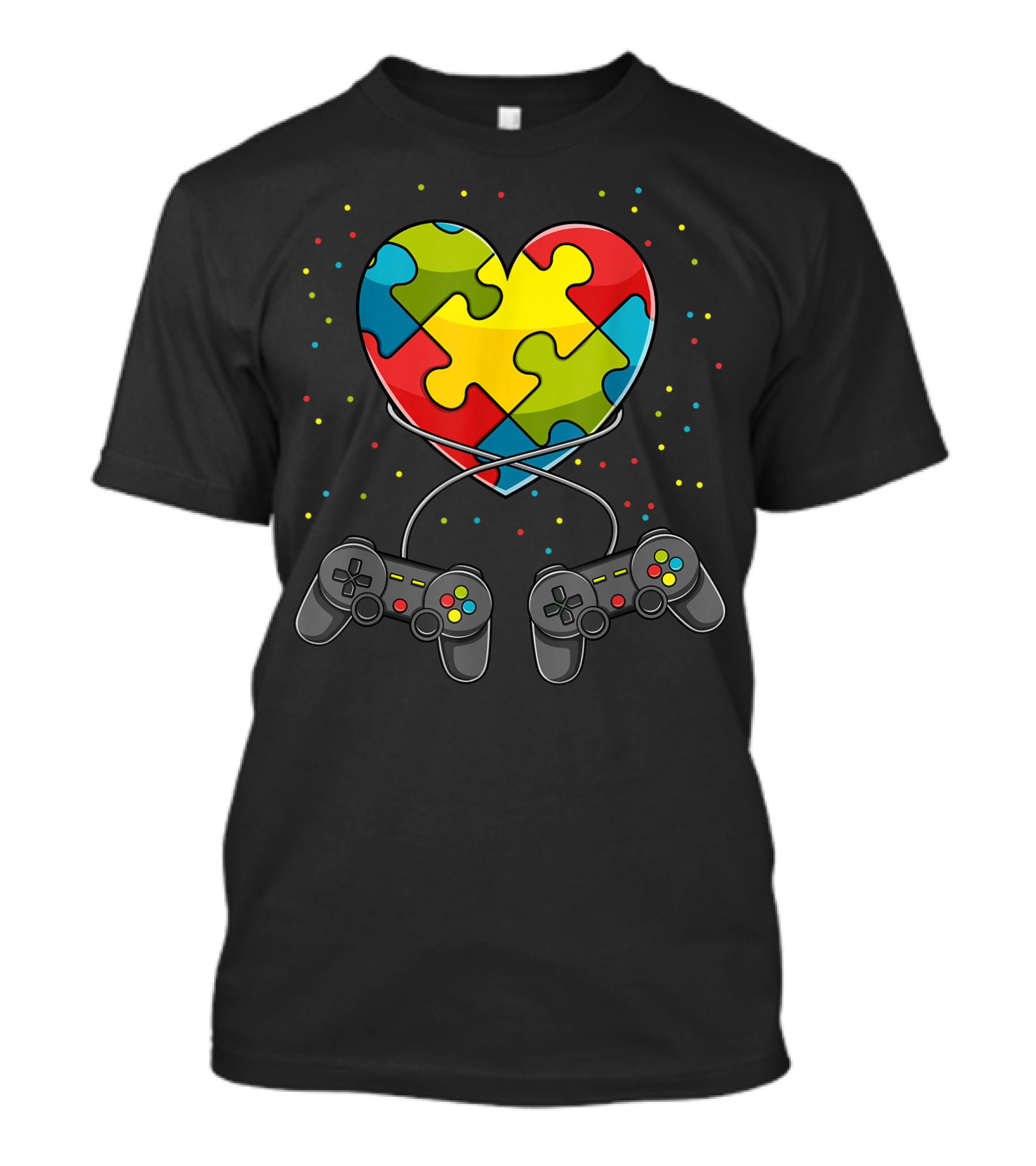 Puzzle Heart Game Controllers Autism Awareness T-Shirt