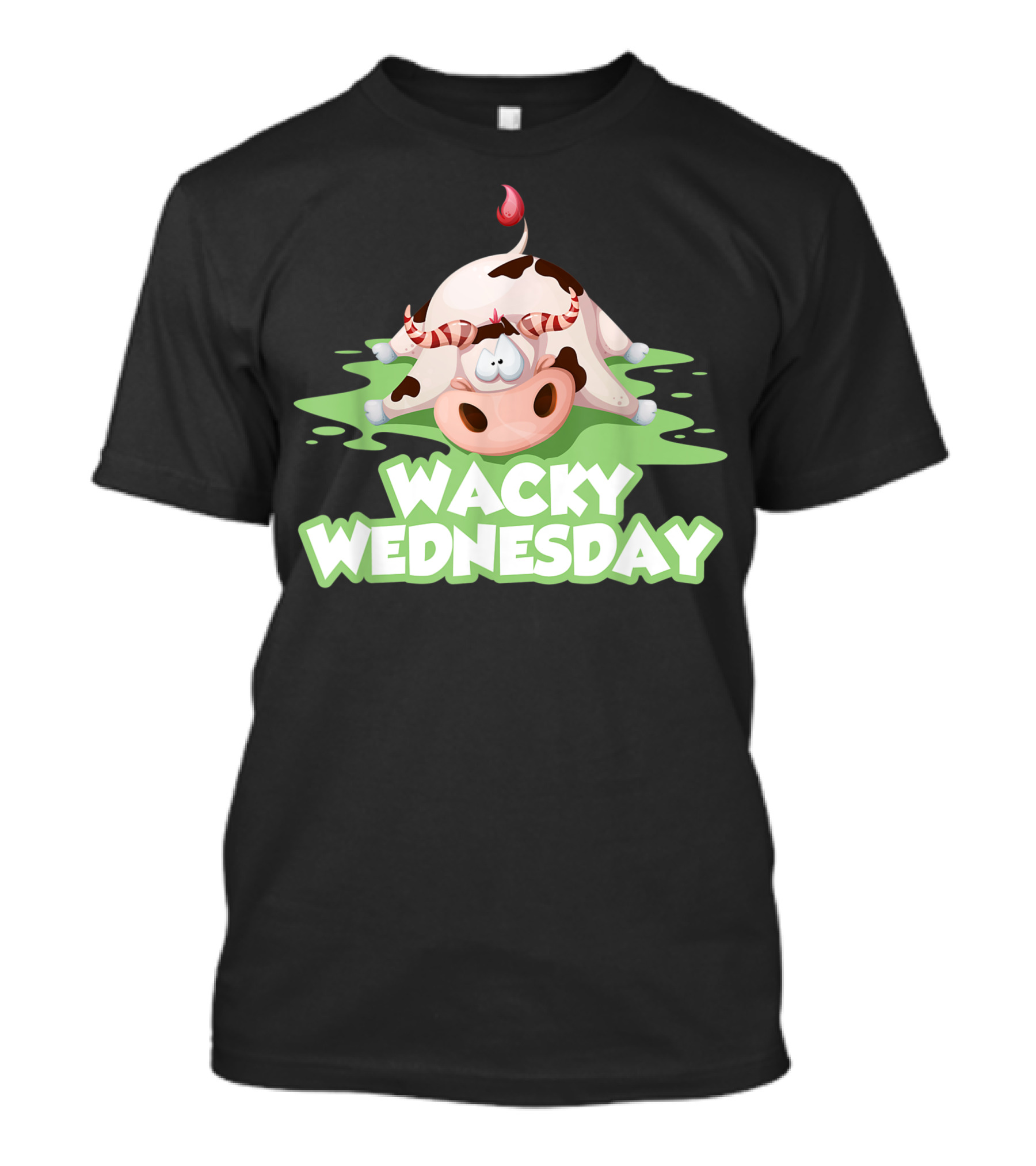 Wacky Wednesday Outfit Cow Lying On Green Splash T-Shirt