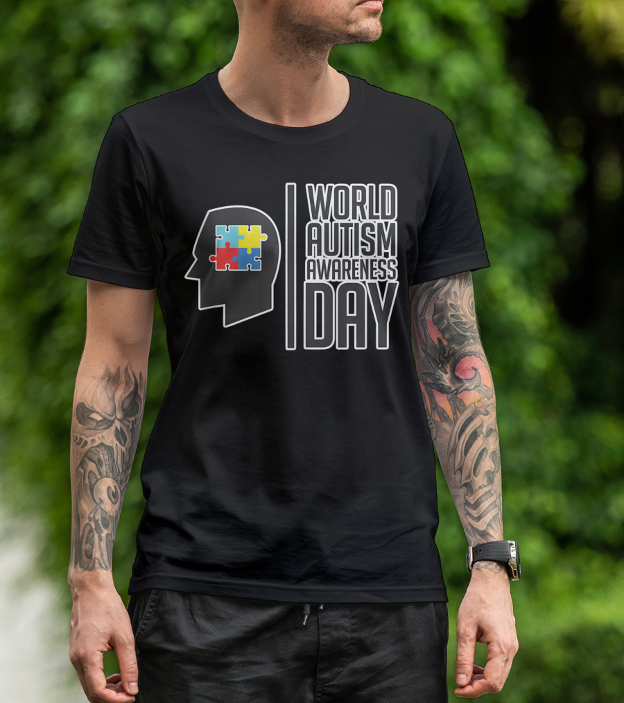 World Autism Day Autism Awareness Advocacy Puzzle Head T-Shirt