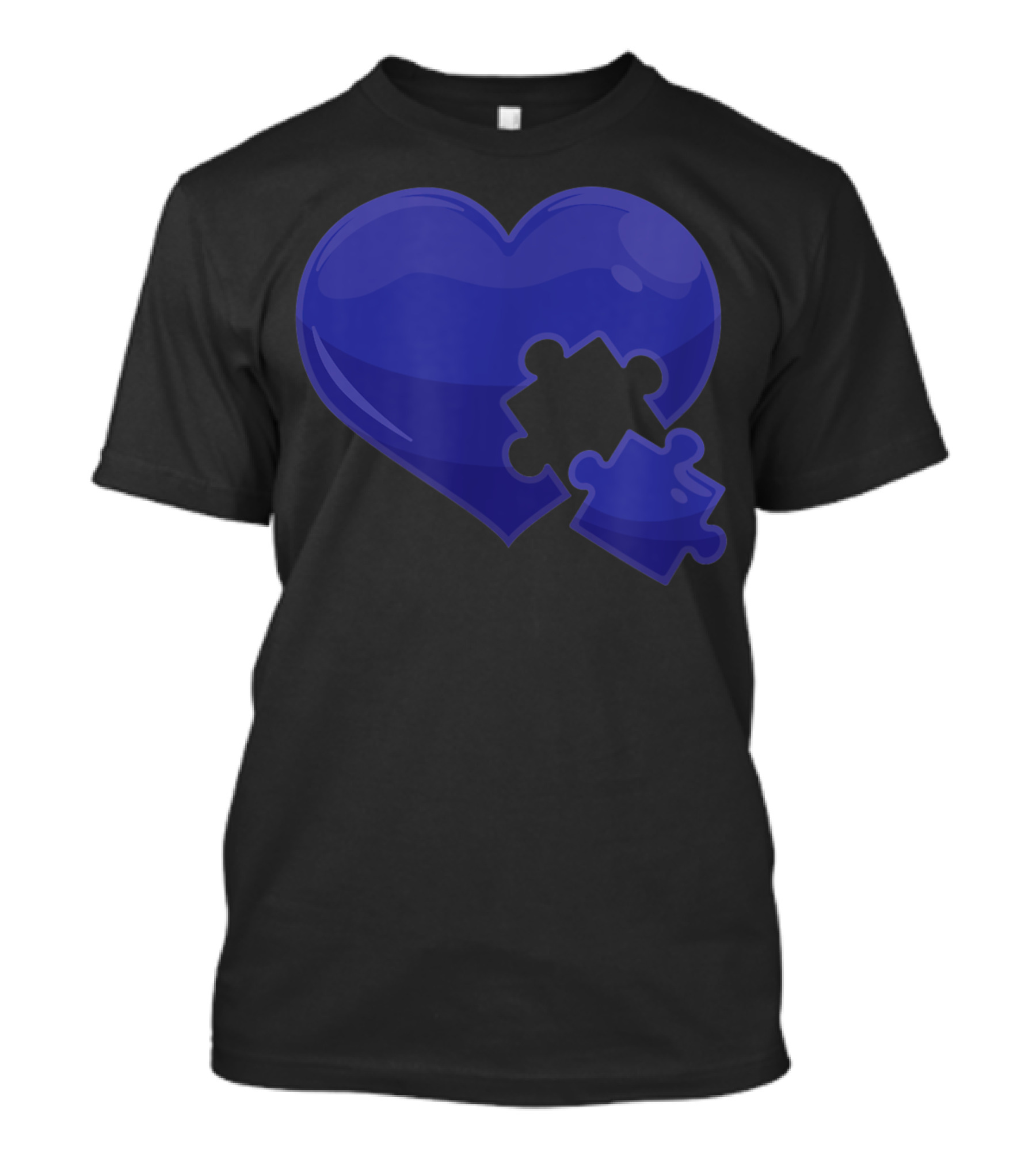 Autism Awareness Blue Heart Puzzle T-Shirt