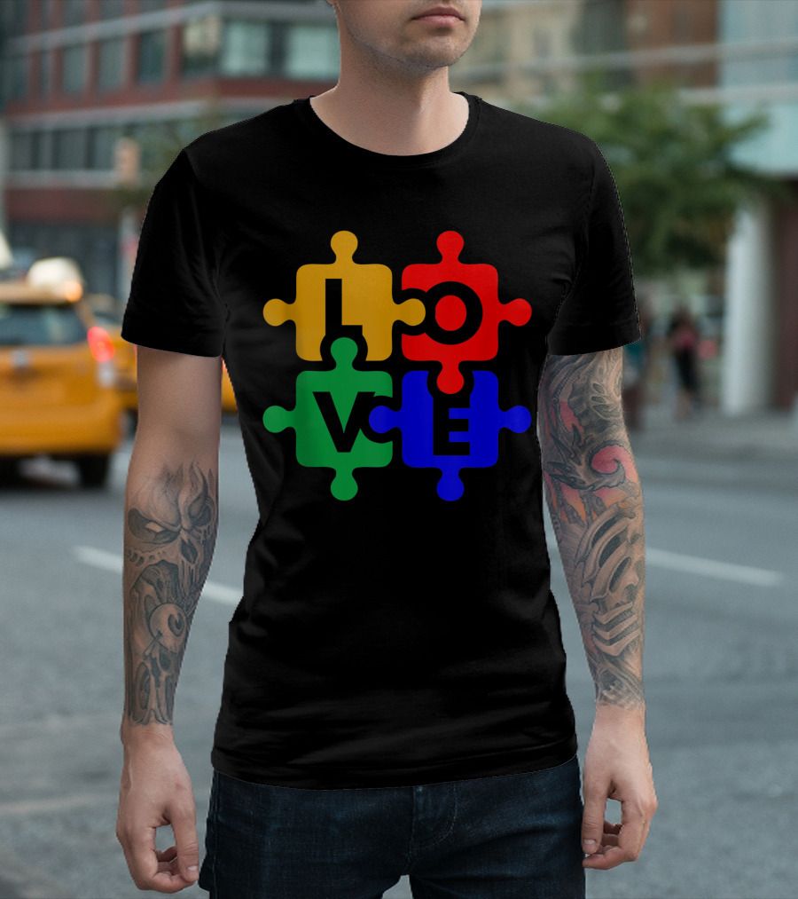 Love Puzzle Autism Awareness ASD Neurodiversity T-Shirt