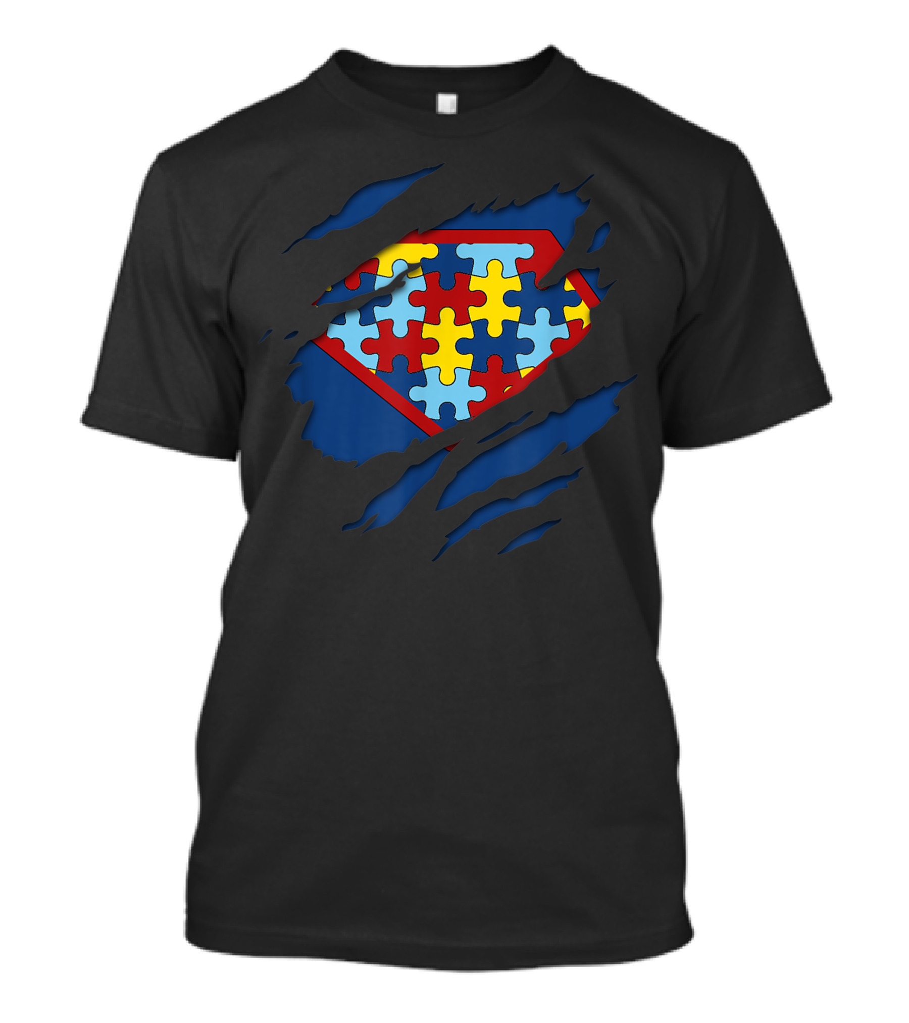 Autism Awareness Puzzle Superhero Suit Symbol Autistic T-Shirt