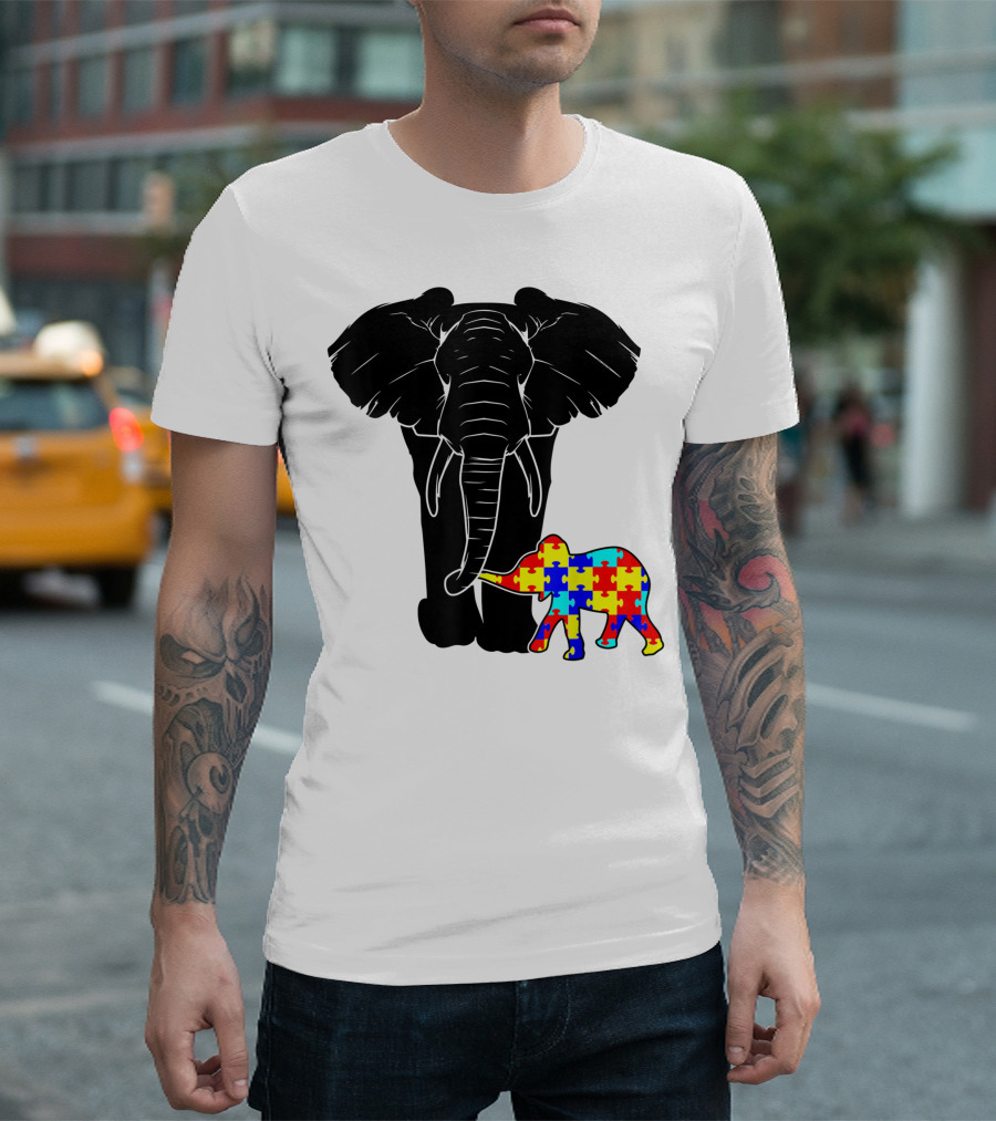 Autism Elephant Puzzle Autism Awareness T-Shirt