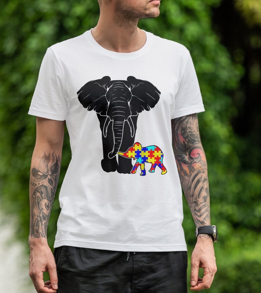 Autism Elephant Puzzle Autism Awareness T-Shirt