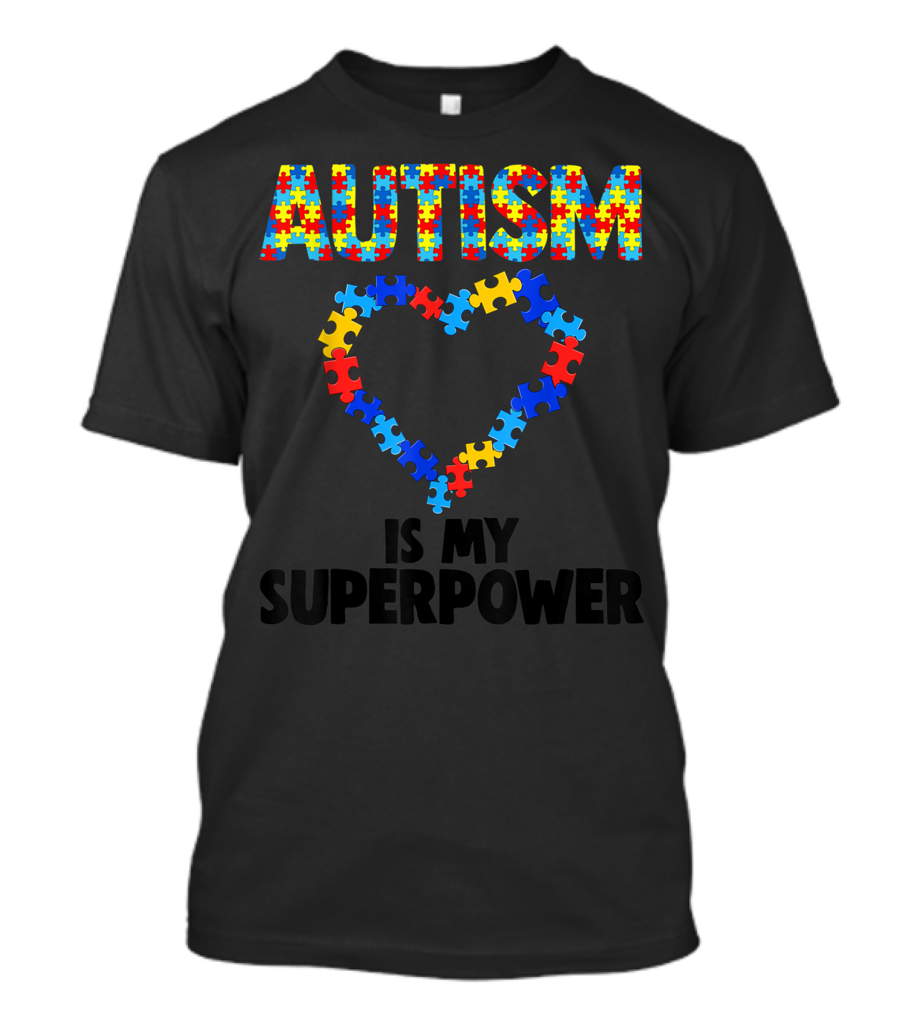 Autism Is My Superpower Kids Puzzle Heart Autism Awareness T-Shirt
