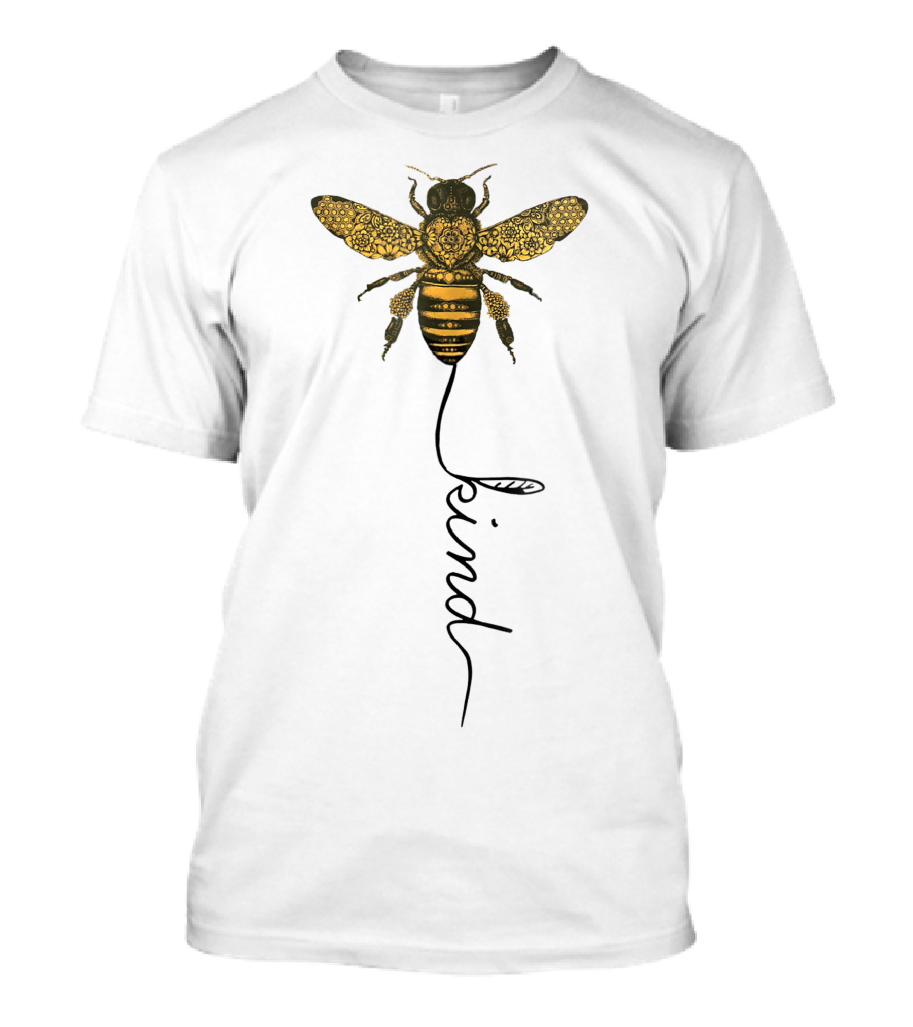 Cool Bee Kind Be Kind Floral Bee Script Kind T-Shirt