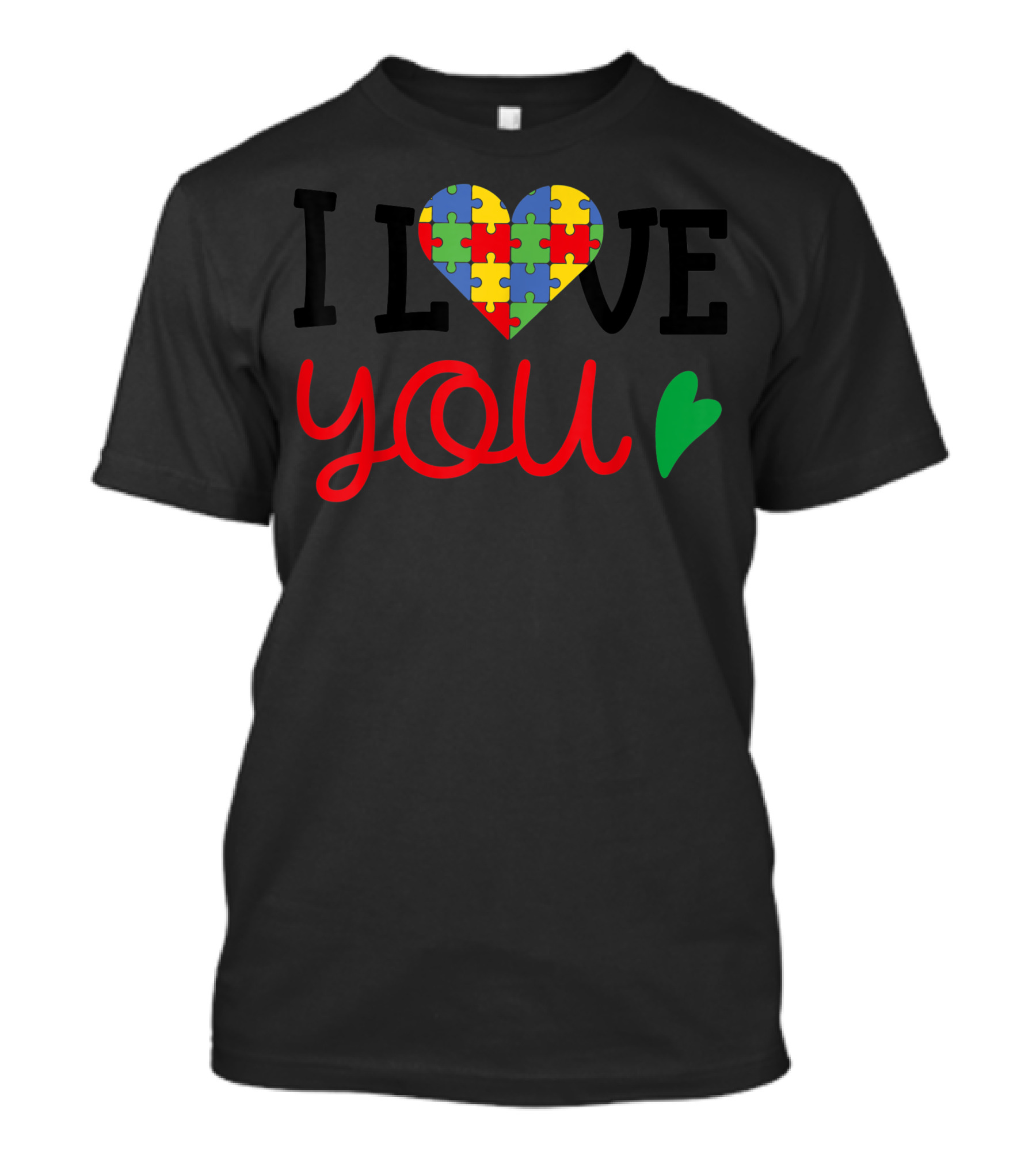 I Love You Puzzle Heart Autism Support Matching Family Group T-Shirt