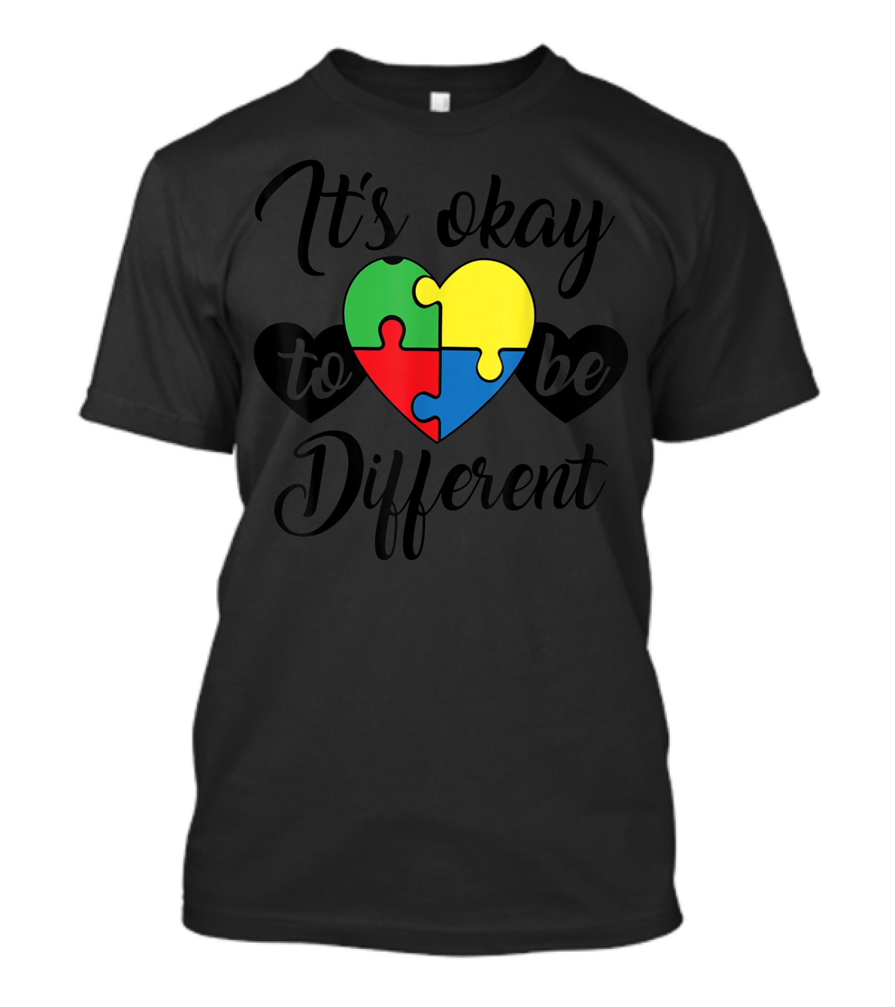 It's Okay To Be Different Heart Puzzle Autism Awareness T-Shirt