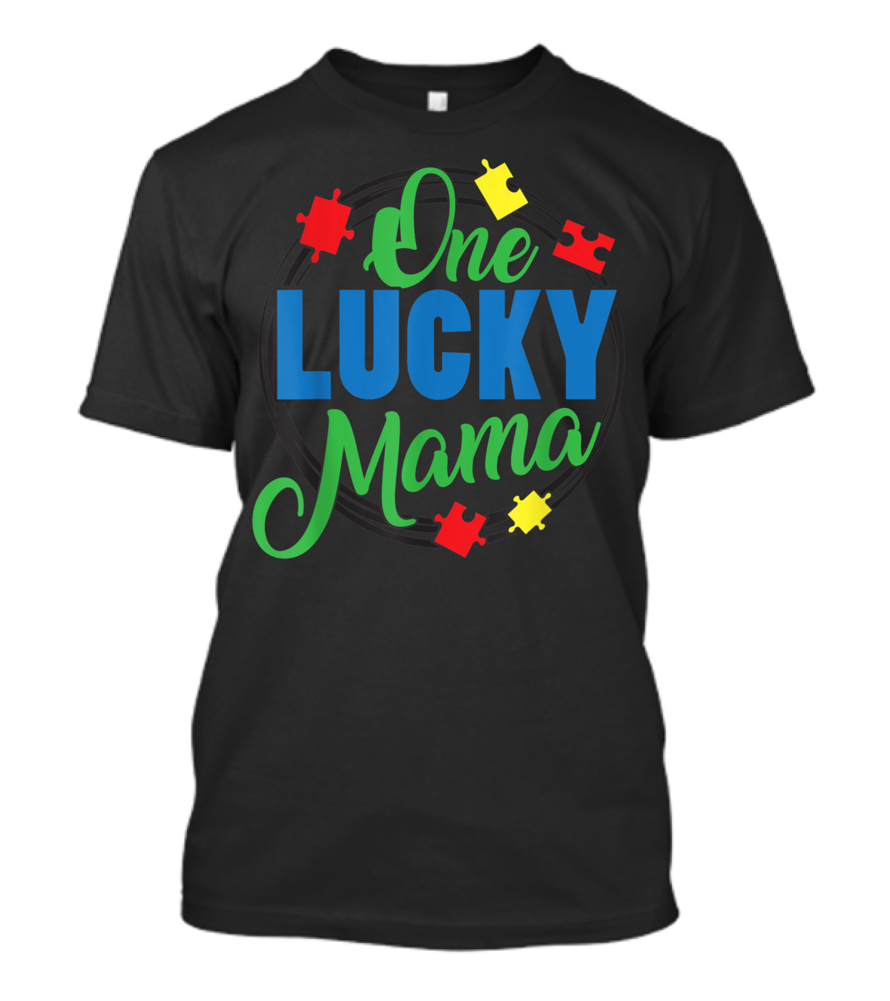 One Lucky Mama For Au Some Kid Autism Awareness Be Kind Puzzle Pieces T-Shirt