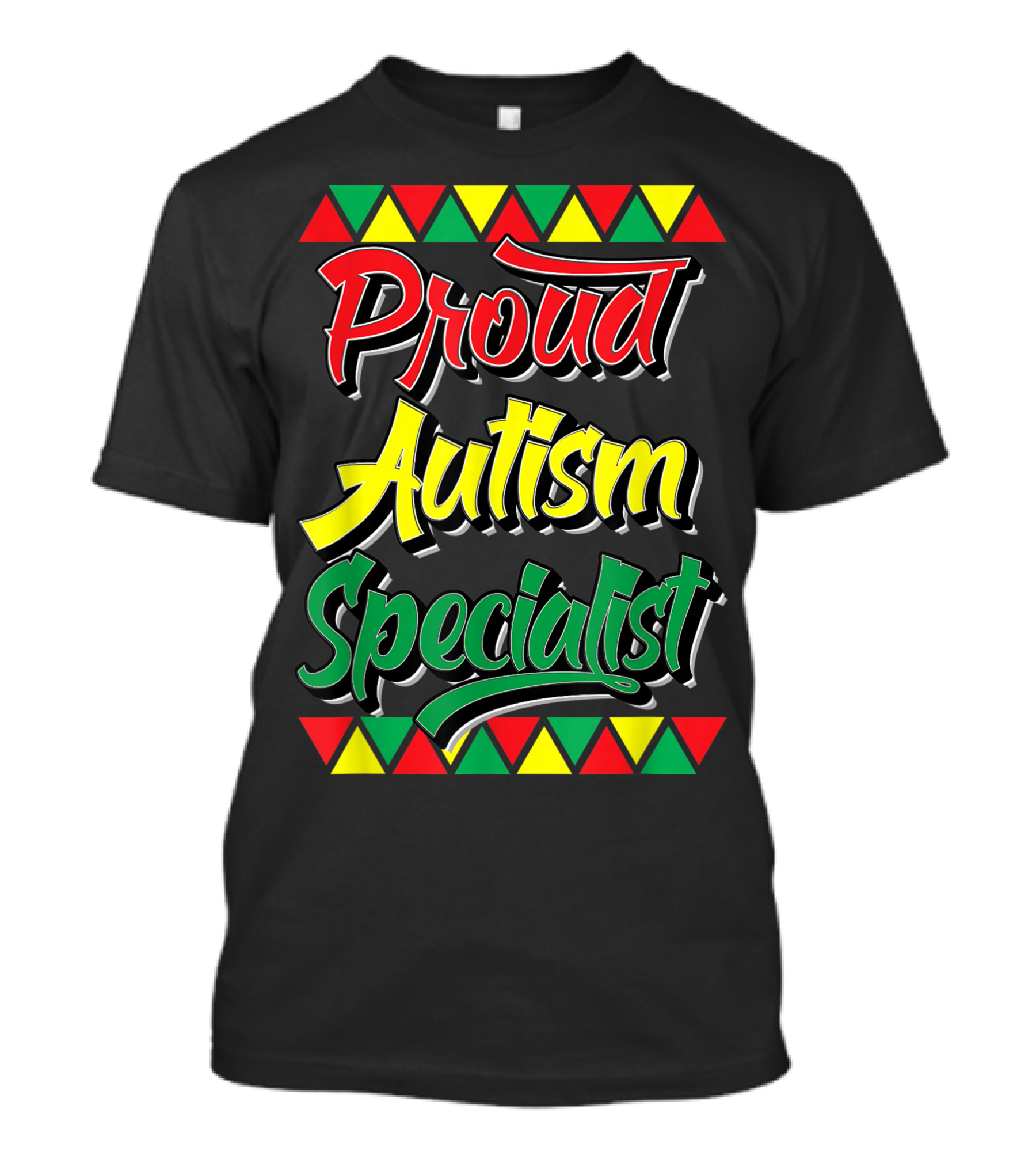Proud Autism Specialist Black History Month African Colors T-Shirt