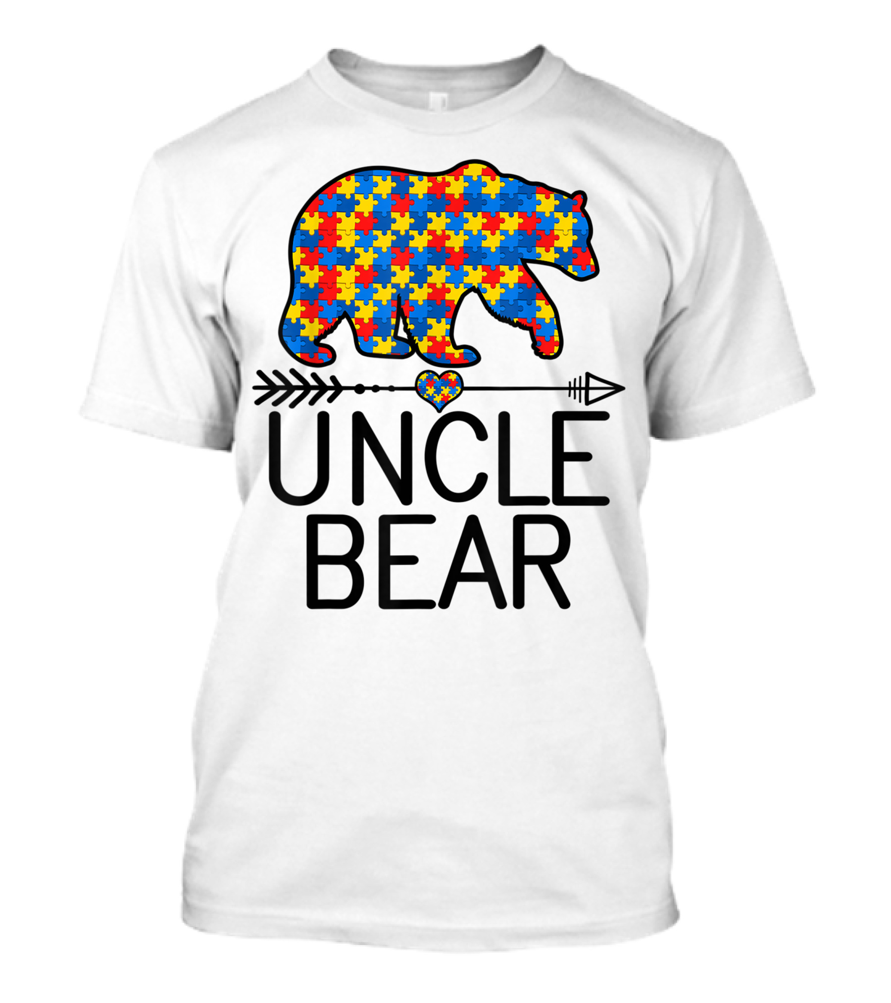 Uncle Bear Autism Awareness Puzzle Piece Support Autistic T-Shirt