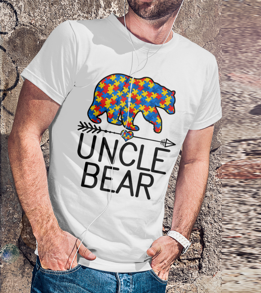 Uncle Bear Autism Awareness Puzzle Piece Support Autistic T-Shirt