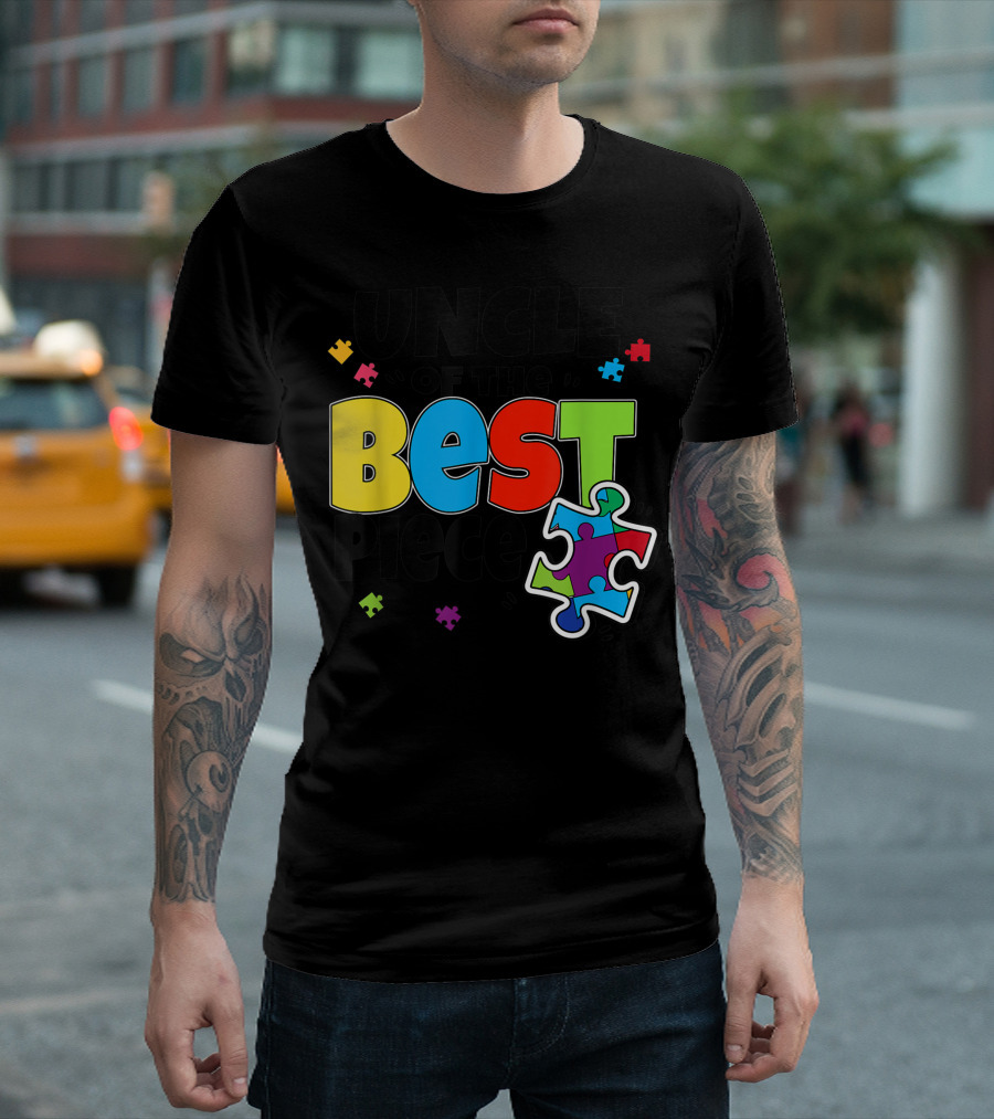 Uncle of the Best Piece Autism Puzzle Family Awareness T-Shirt