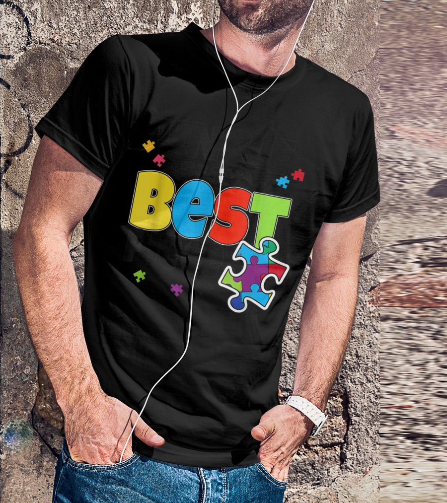 Uncle Of The Best Piece Autism Puzzle Family Awareness T-Shirt