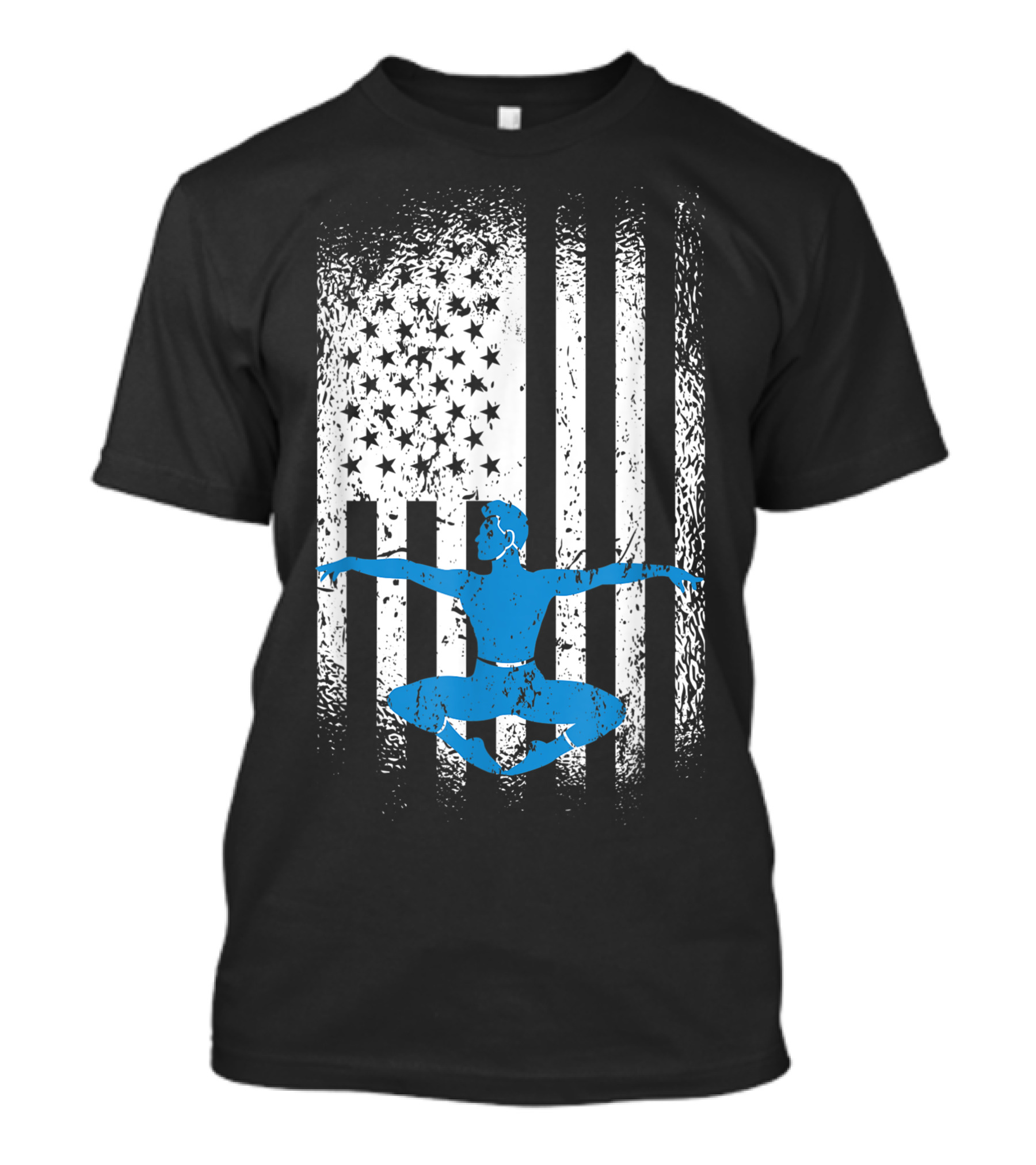 Ballet American Flag 4th Of July Patriotic USA Ballerina Stars Stripes T-Shirt