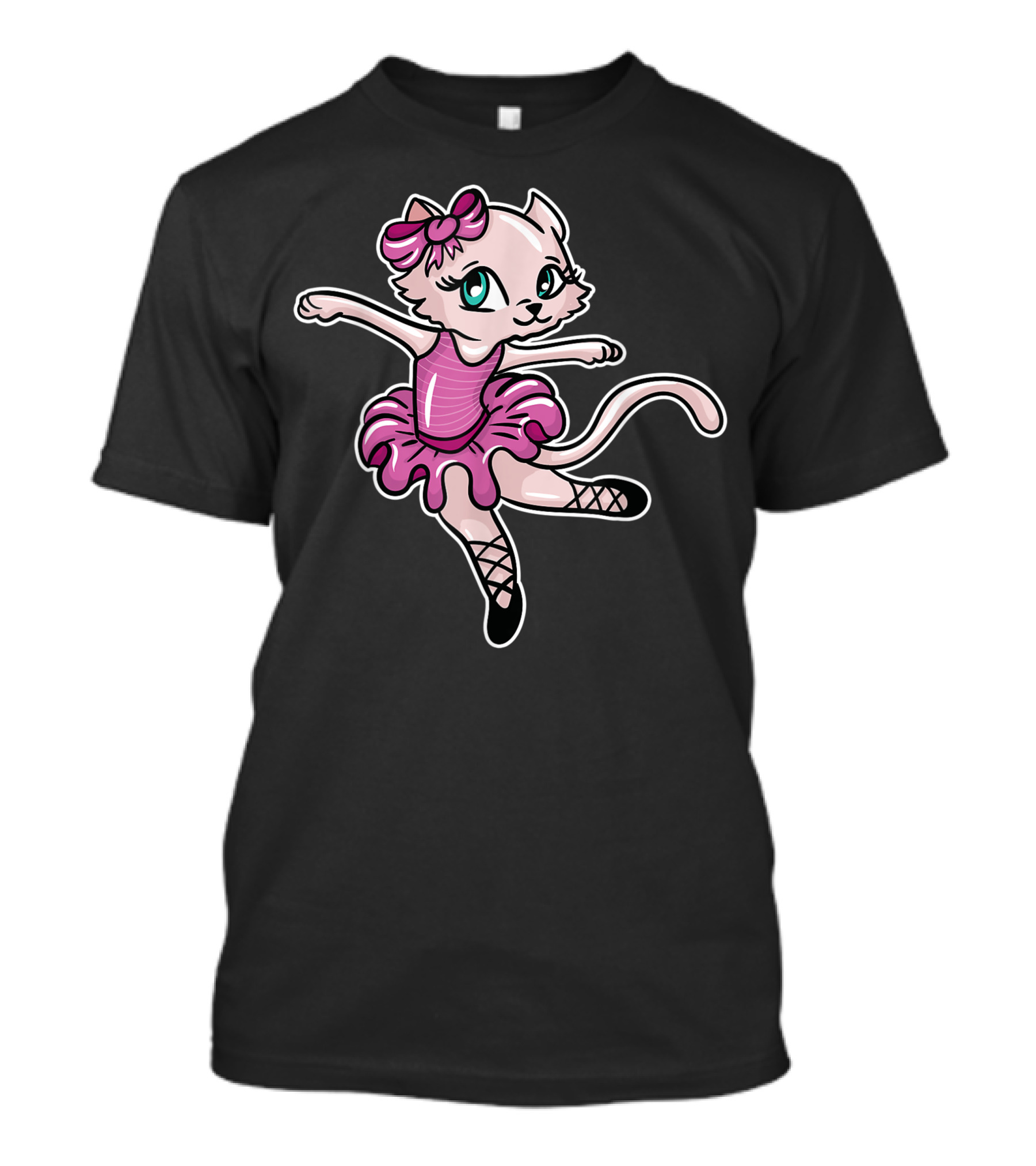 Ballet Ballerina Dancer Cat In Pink Tutu With Bow T-Shirt