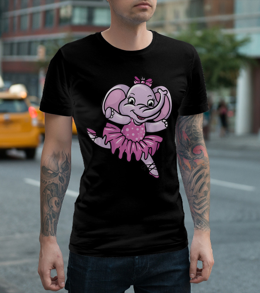 Ballet Ballerina Dancer Elephant in Pink Tutu T-Shirt