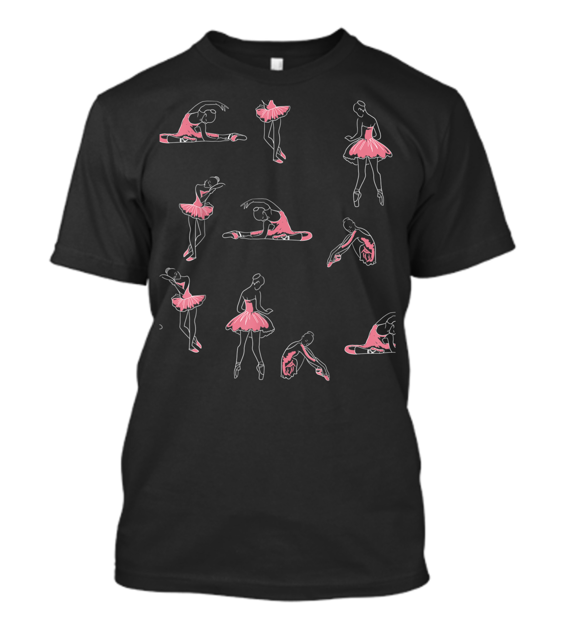 Ballet Dance Steps Pink Girly Ballerina Dancer T-Shirt