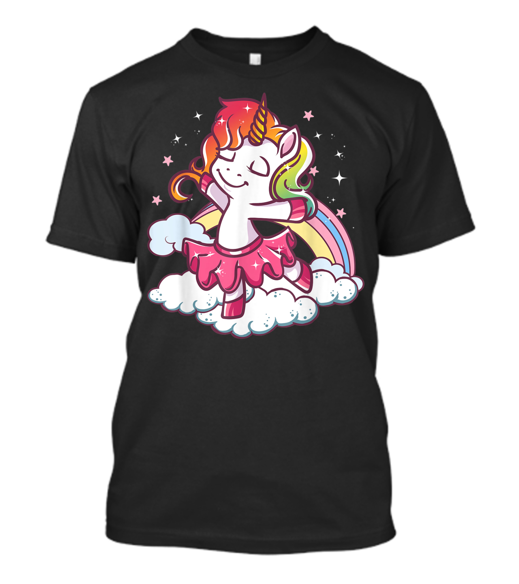 Ballet Dancer Rainbow Cute Ballerina Unicorn Girl Dancing T-Shirt