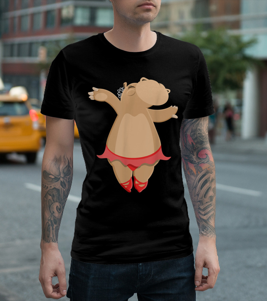 Ballet Dancing Hippo Queen in Tutu and Pointe Shoes T-Shirt
