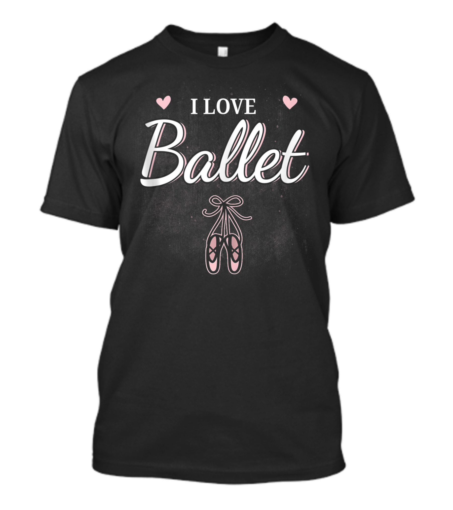 I Love Ballet Dancer Ballerina Girls Women Dancing Ballet Shoes Hearts T-Shirt