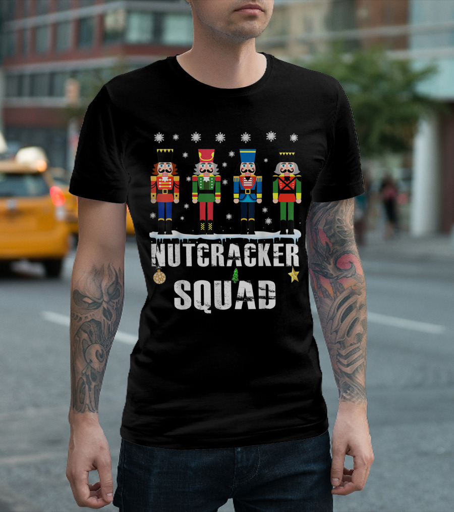 Nutcracker Squad Ballet Dance Snowflake Ornament Holiday T-Shirt