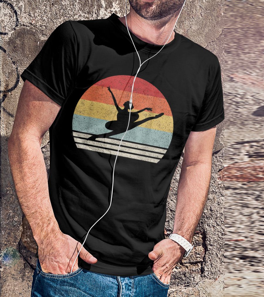Retro Ballerina Eighties Ballet Vintage Sunset T-Shirt