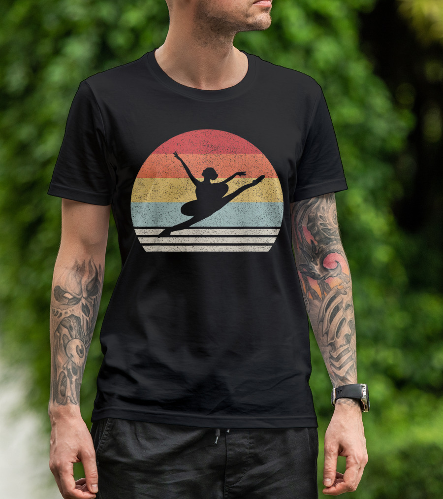 Retro Ballerina Eighties Ballet Vintage Sunset T-Shirt