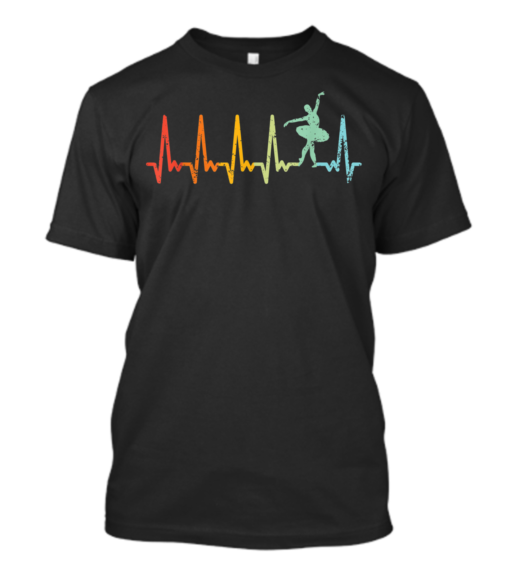 Retro Heartbeat Ballerina Ballet Modern Dancer Heart T-Shirt