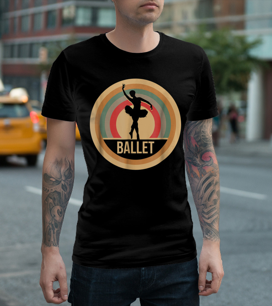 Retro Vintage Ballet Silhouette Ballerinas T-Shirt