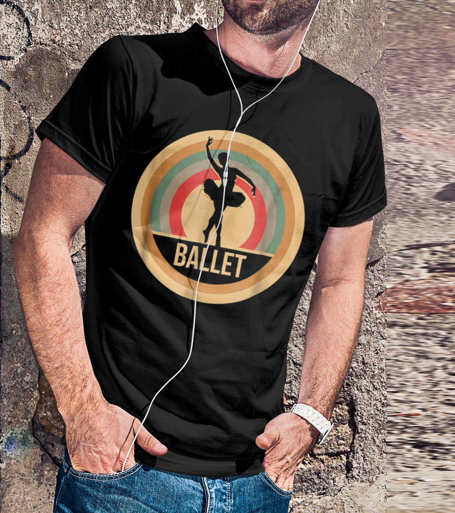 Retro Vintage Ballet Silhouette Ballerinas T-Shirt