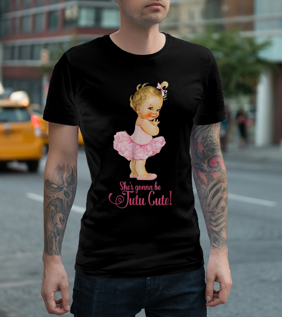 She's Gonna Be Tutu Cute Ballet Team Girl Baby Gender Reveal T-Shirt