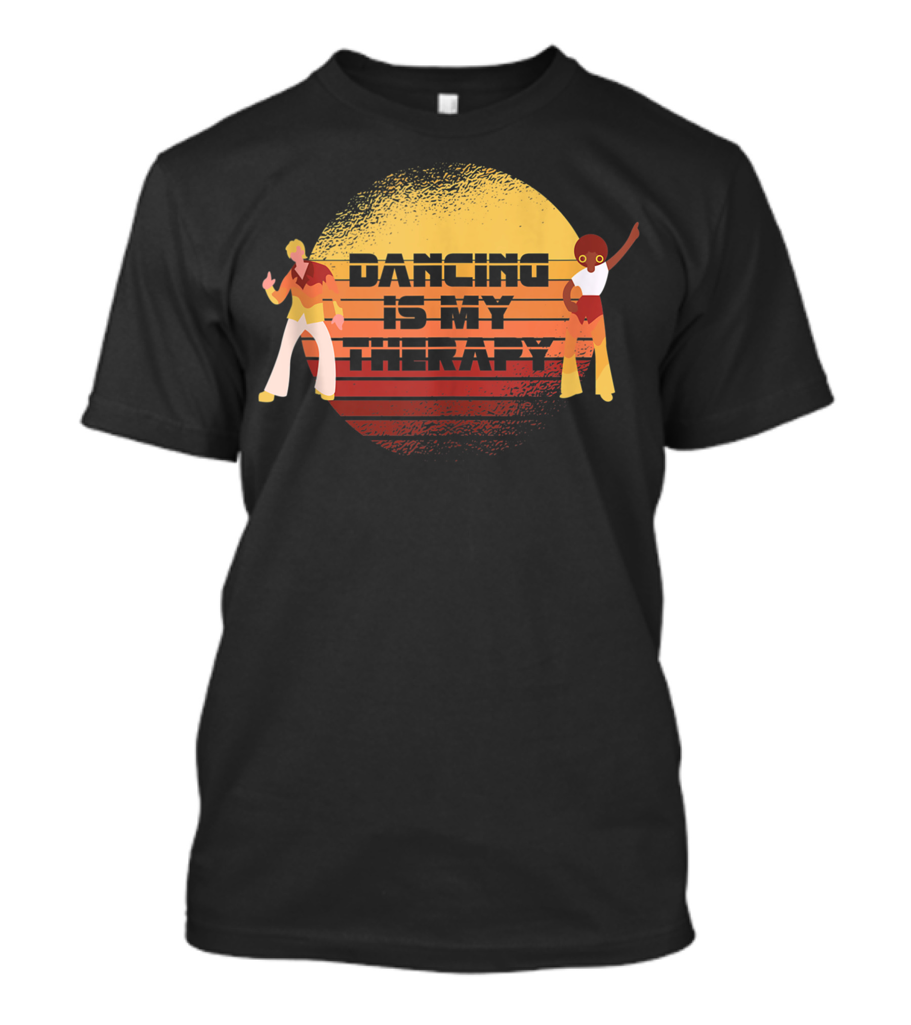 Dancing Is My Therapy Retro Disco Groovy Vibes T-Shirt